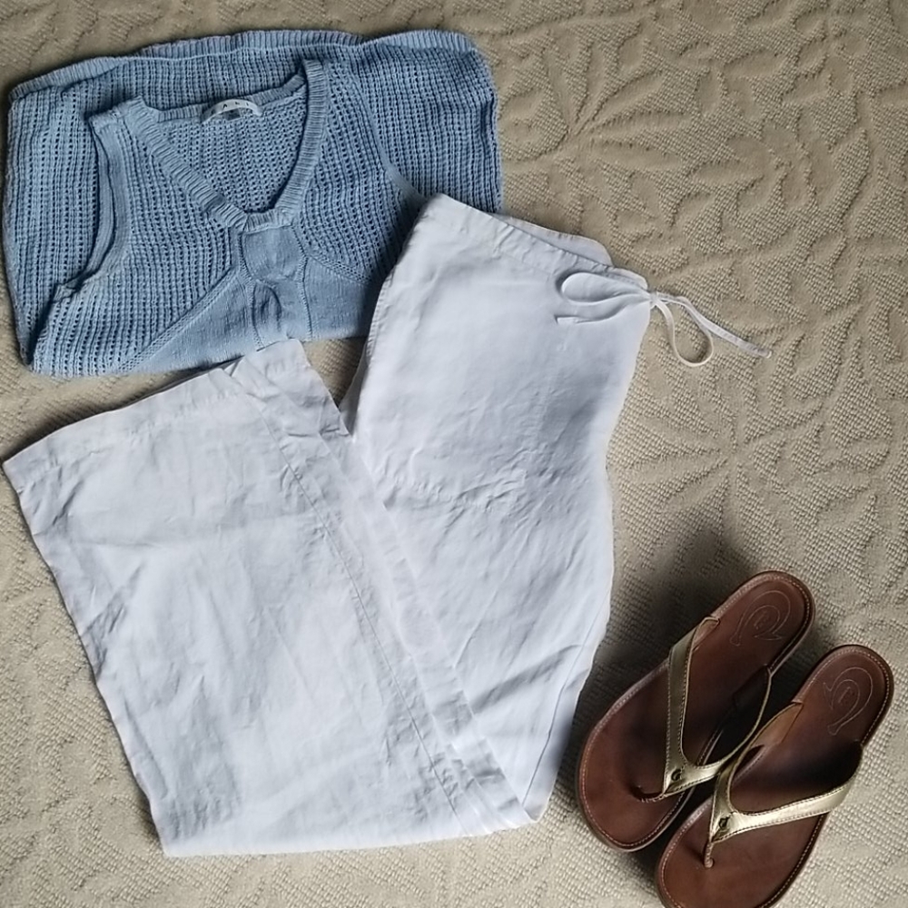 Cabi White Linen Pants